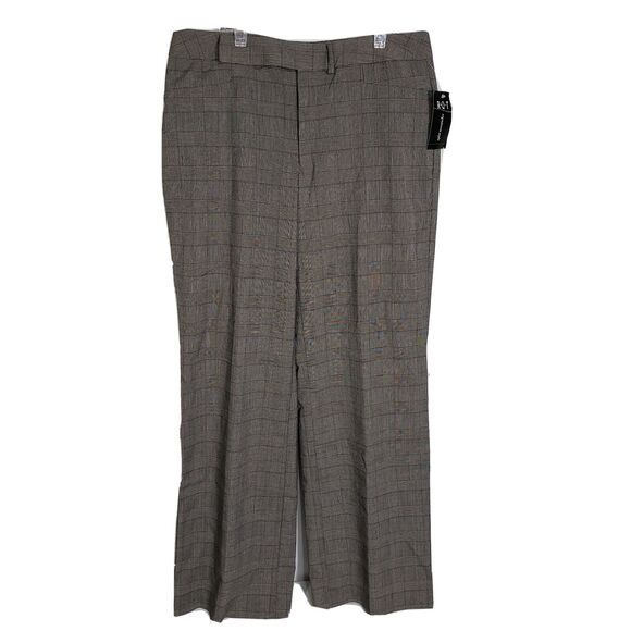 R.Q.T Signature Style Womens Dress Pants Size 10 Plaid Black White Purple NWT - Picture 1 of 9